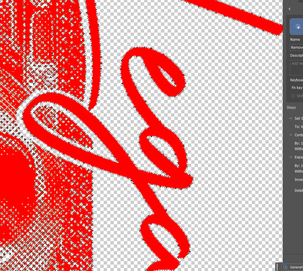 Detalhe do contorno limpo